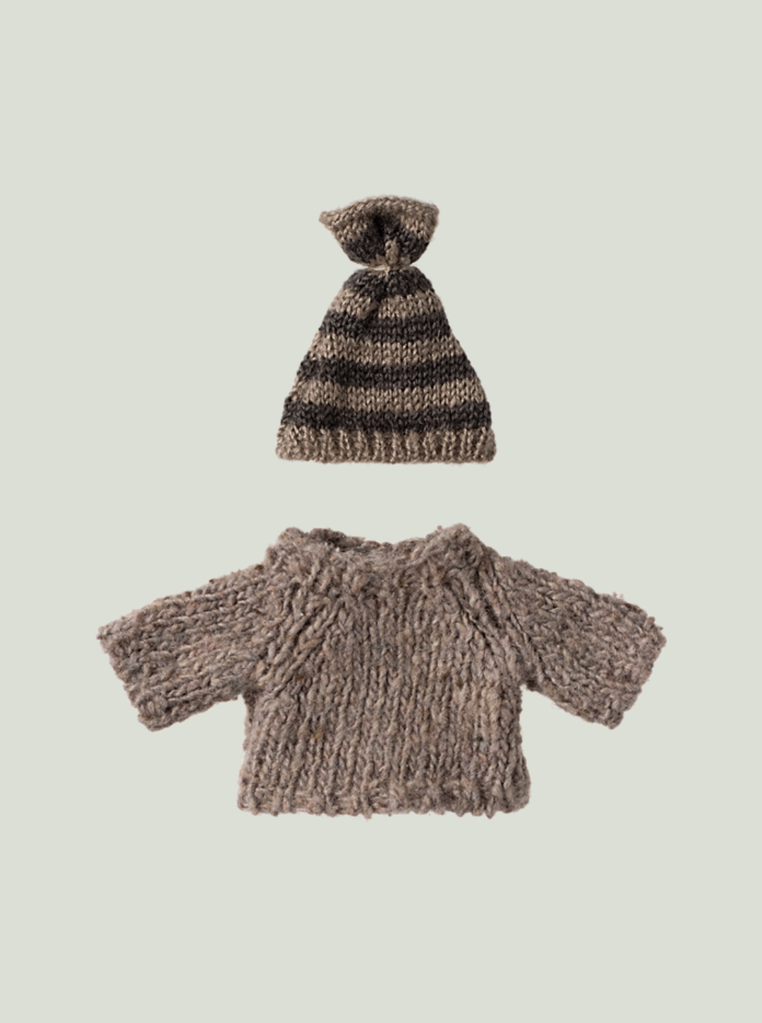 MAILEG Ubranko myszki - Knitted sweater and hat, Big brother mouse