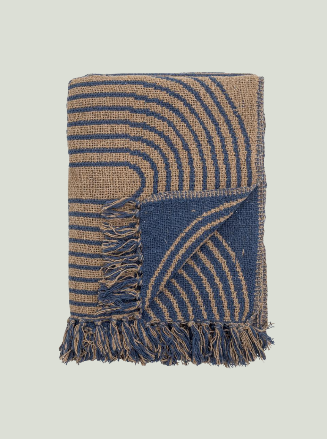 Narzuta Tiffanie, niebieska, bawełna z recyklingu Bloomingville