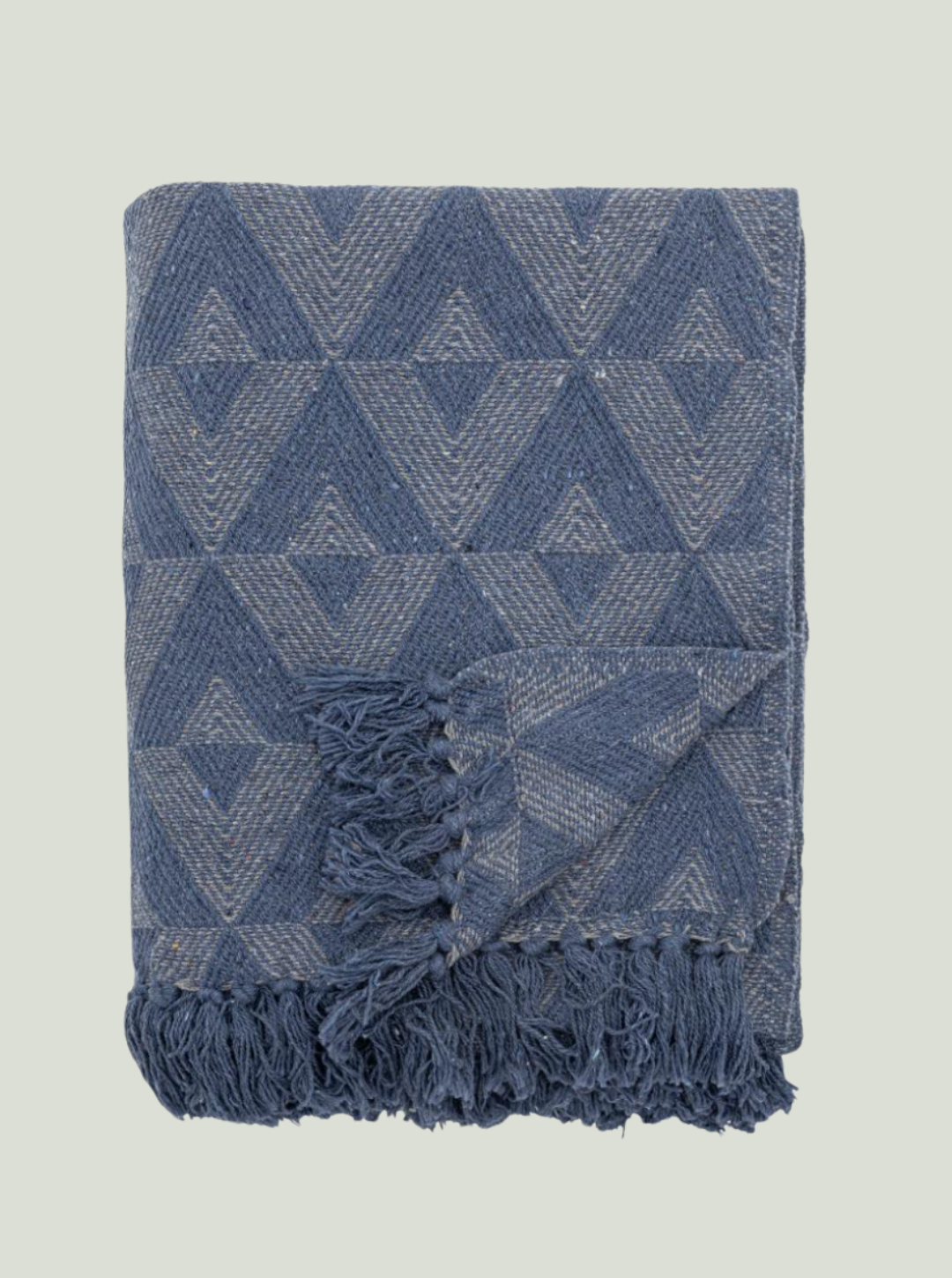 Narzuta Udine, blue, bawełna z recyklingu Bloomingville