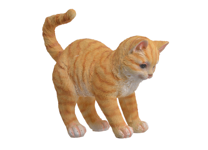 Figurka KOT stojący brązowy w cętki 21cm