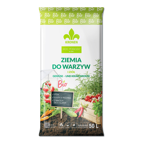 Ziemia BIO do ziół i warzyw 50L Kronen