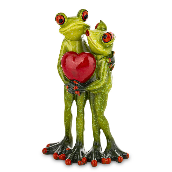 Figurka Żaby stojące z czerwonym sercem 16cm