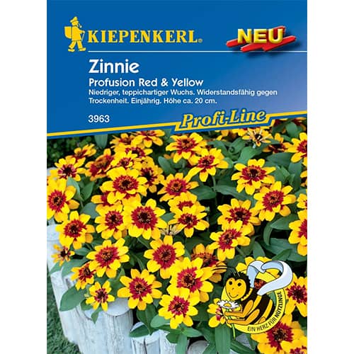 1 szt, Zinnie Profusion Red & Yellow - Samen: Ilość w opakowaniu: 1 Stück