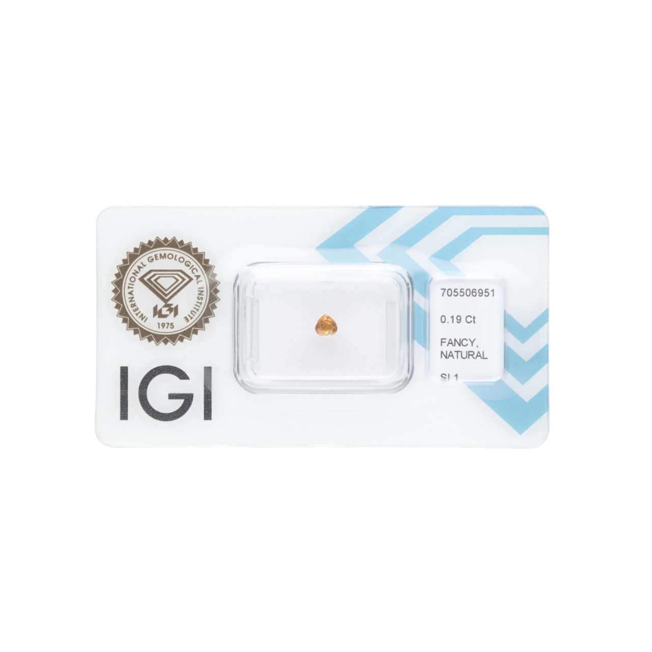 Diament naturalny 0,19 CT / Natural Fancy Intense Yellow Orange / Pear Modified Brilliant / SI1 / VG - wysyłka 24 h! - Mennica Skarbowa