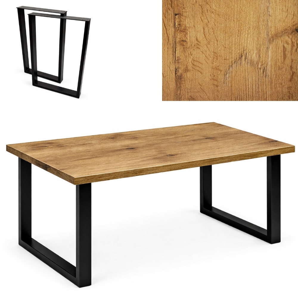 Stół industrialny loftowy bankietowy K 120x80x3,6cm dąb lancelot