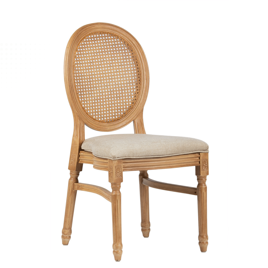 Krzesło bankietowe prowansalskie Louis - kolor ciemny naturalny