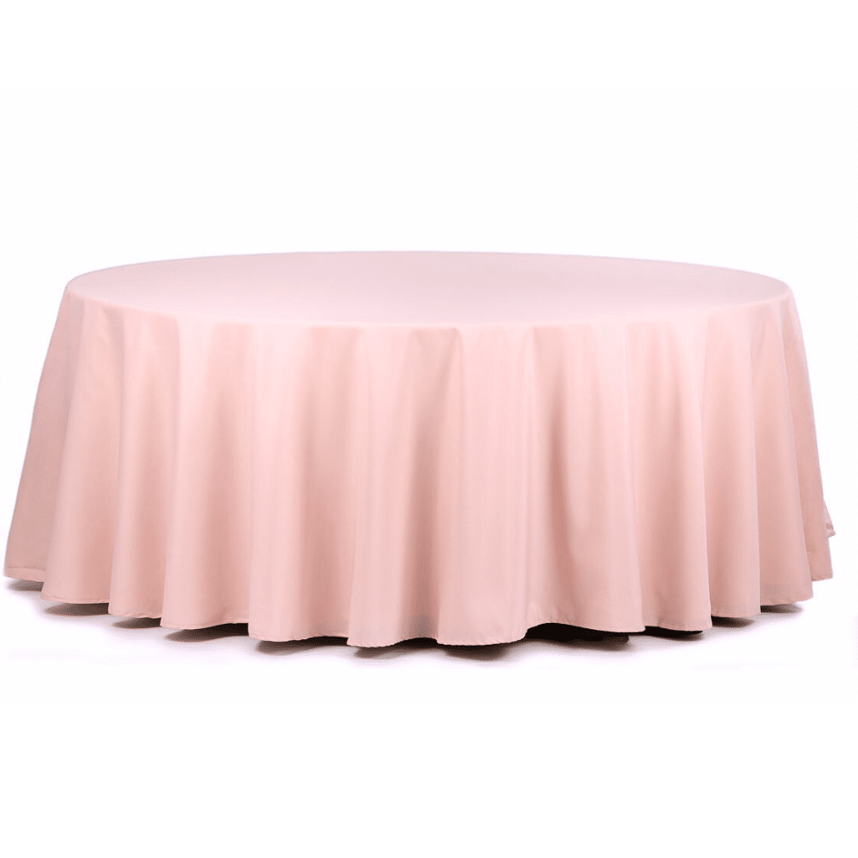 Obrus pudrowy róż plamoodporny, na stół okrągły Fi 320