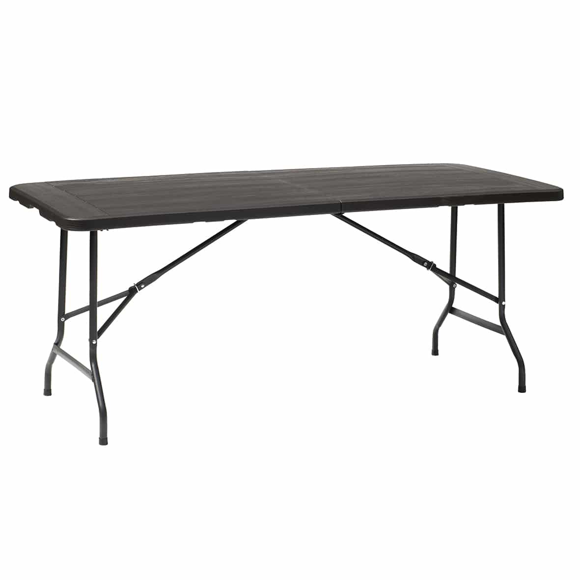 Stół ogrodowy cateringowy prostokątny walizka 180x76cm grafitowo-brunatny