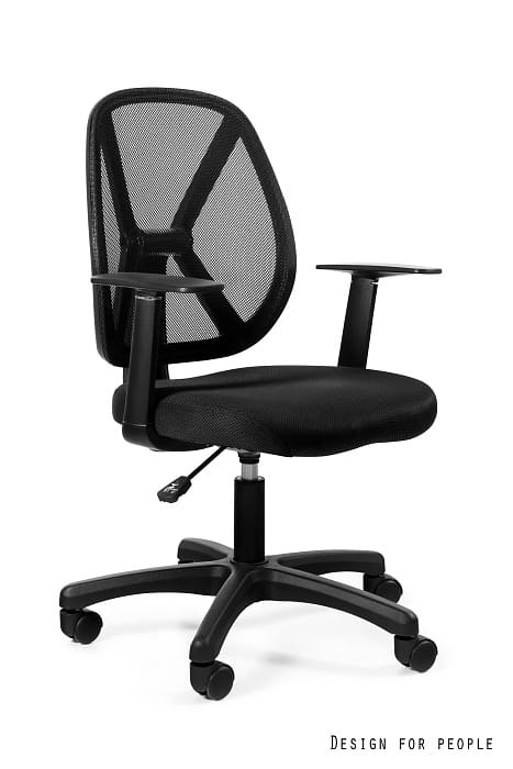 Fotel obrotowy HOMY czarny, siatka/membrana