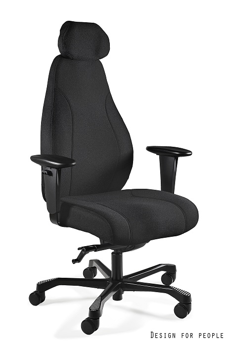 Fotel dyspozytorski PIU 24/7, czarny, tkanina