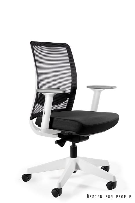 Fotel biurowy ANGGUN M biały stelaż, siatka/tkanina lub skóra naturalna