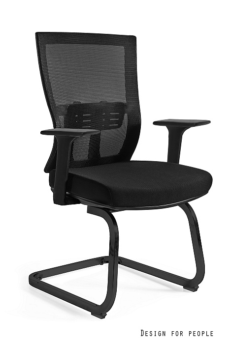 Fotel LINK S czarny, siatka/tkanina płoza