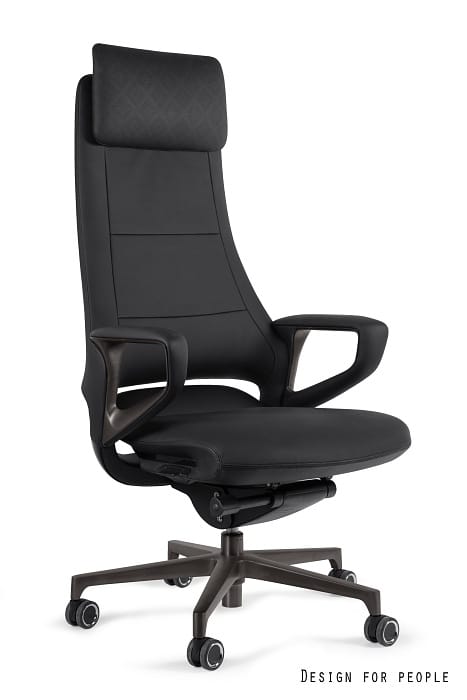 Fotel gabinetowy VIRGO czarny lub szary, eko-skóra lub skóra naturalna