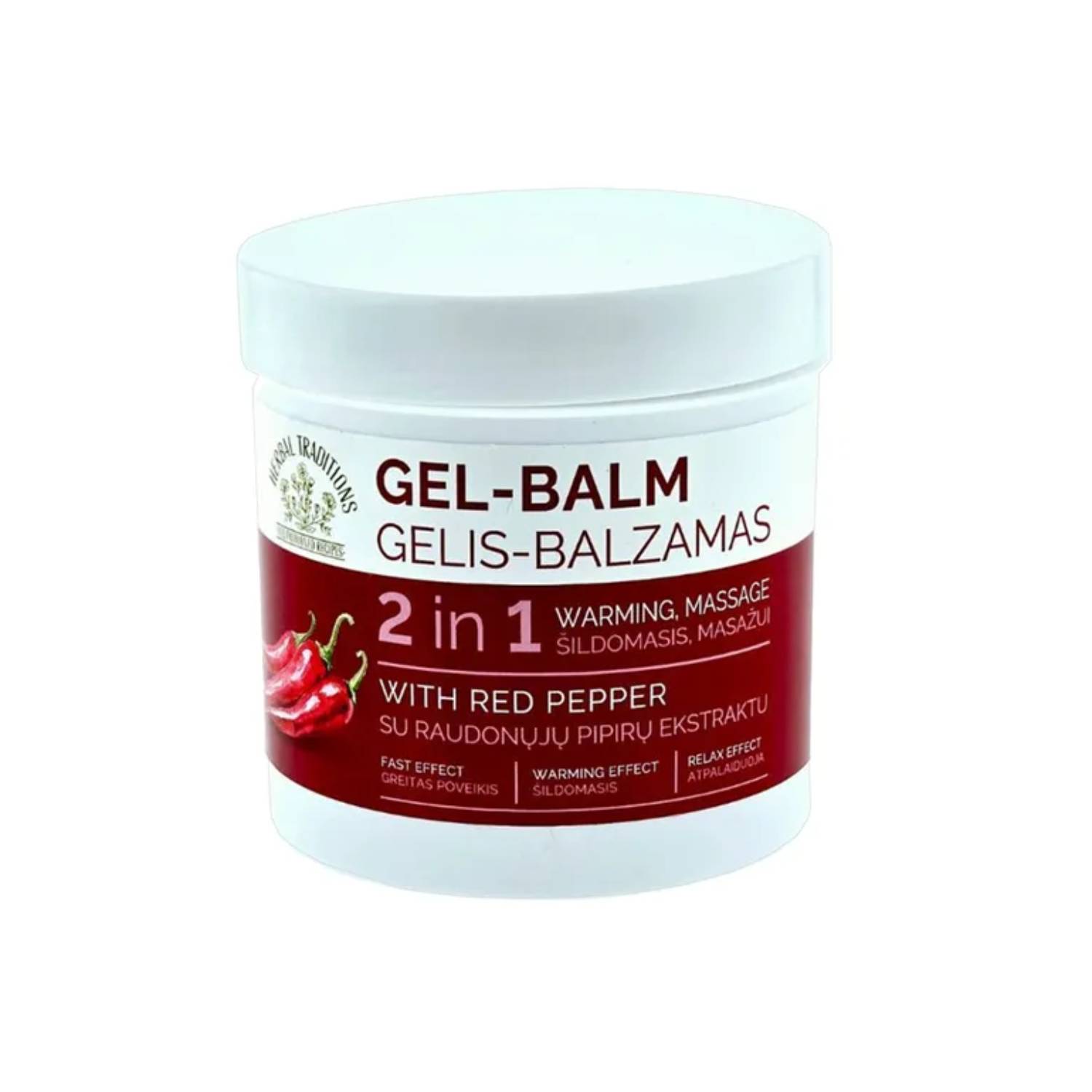 Herbal traditions - żel-balsam do ciała 2w1, rozgrzewający z ekstraktem z czerwonej papryki, 250 ml