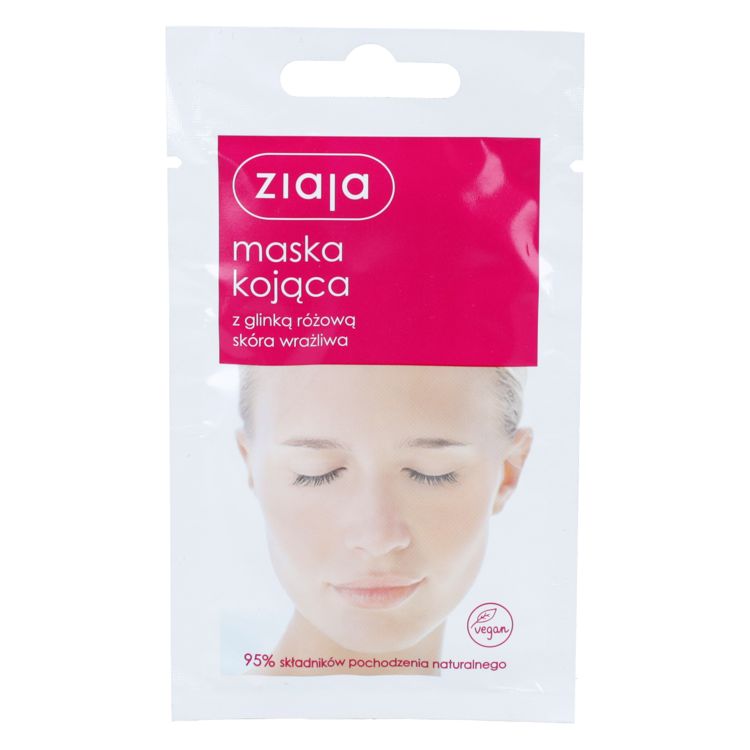 Ziaja - maska kojąca z glinką różową, skóra wrażliwa, 7 ml