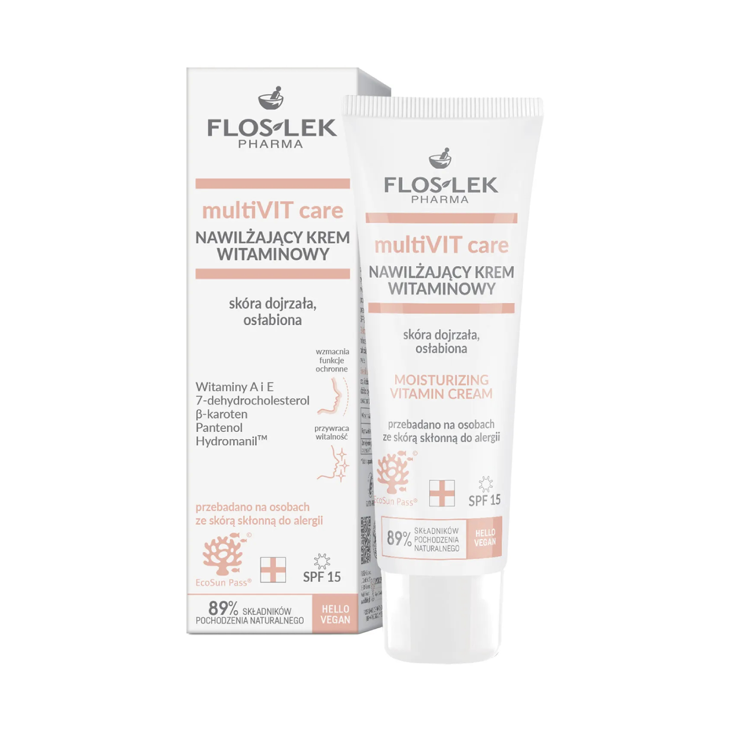 Floslek multivit care - nawilżający krem witaminowy spf 15, 50 ml