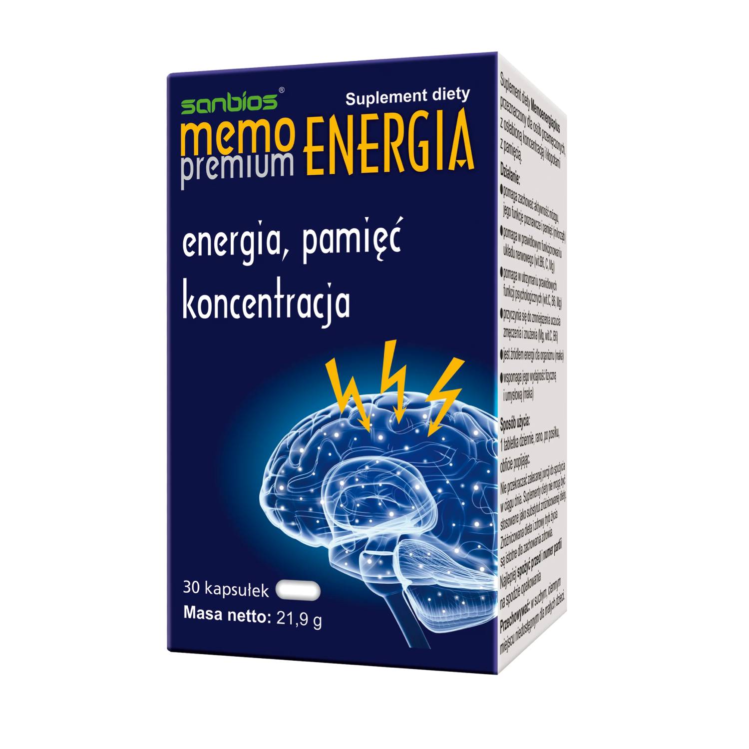 Sanbios memoenergia premium, 30 kapsułek