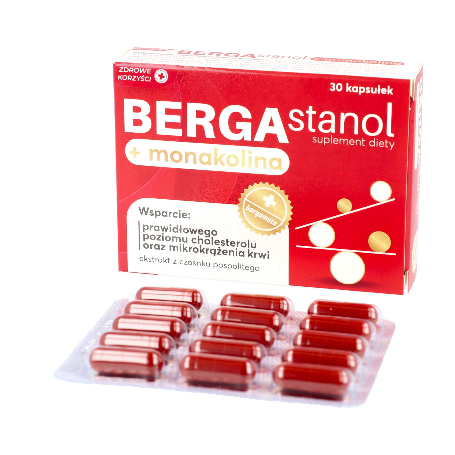 Zdrowe korzyści bergastanol + monakolina, 30 kapsułek