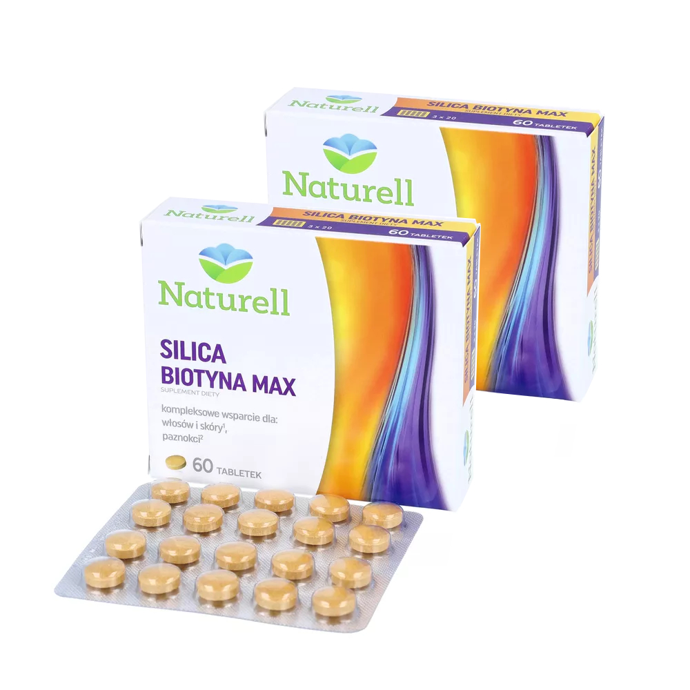 Zestaw: 2 x naturell silica biotyna max, 60 tabletek