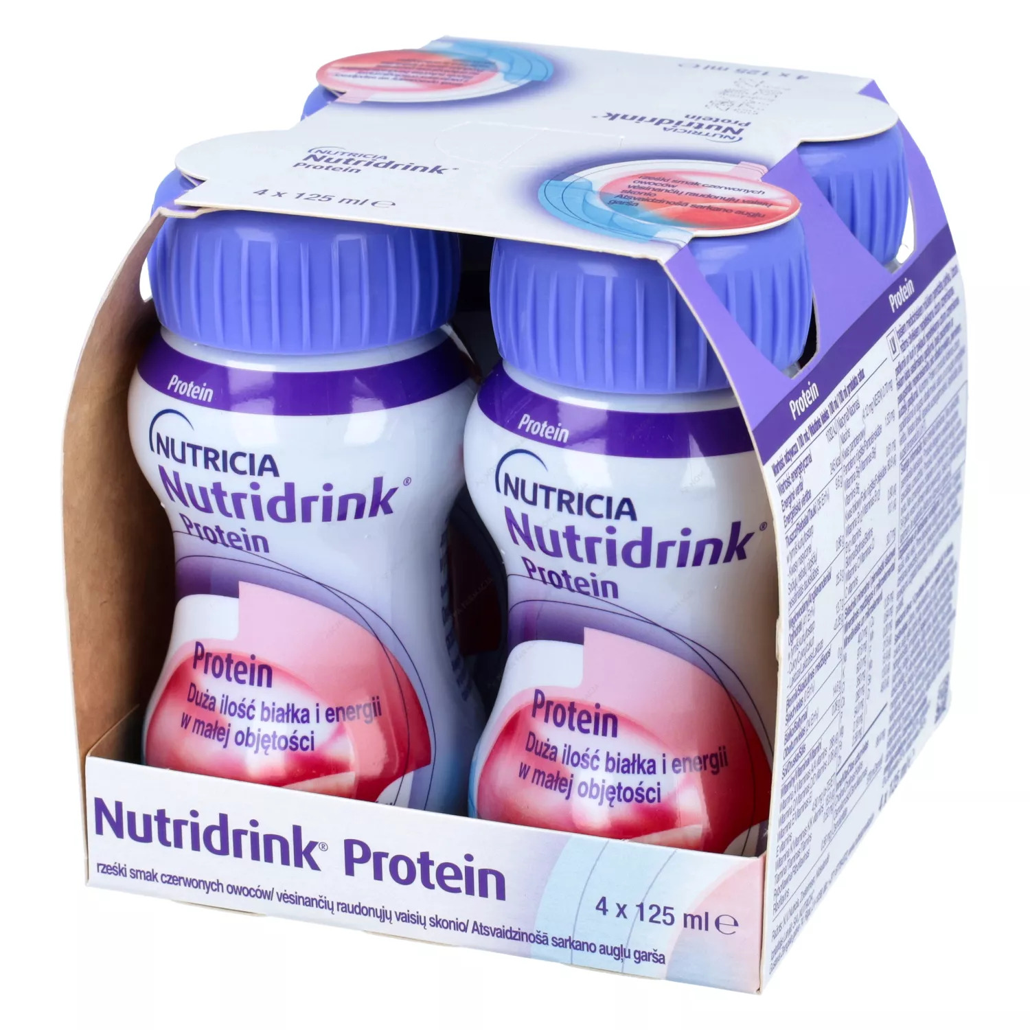 Zestaw nutridrink protein - rześki smak czerwonych owoców, płyn, 16x125 ml