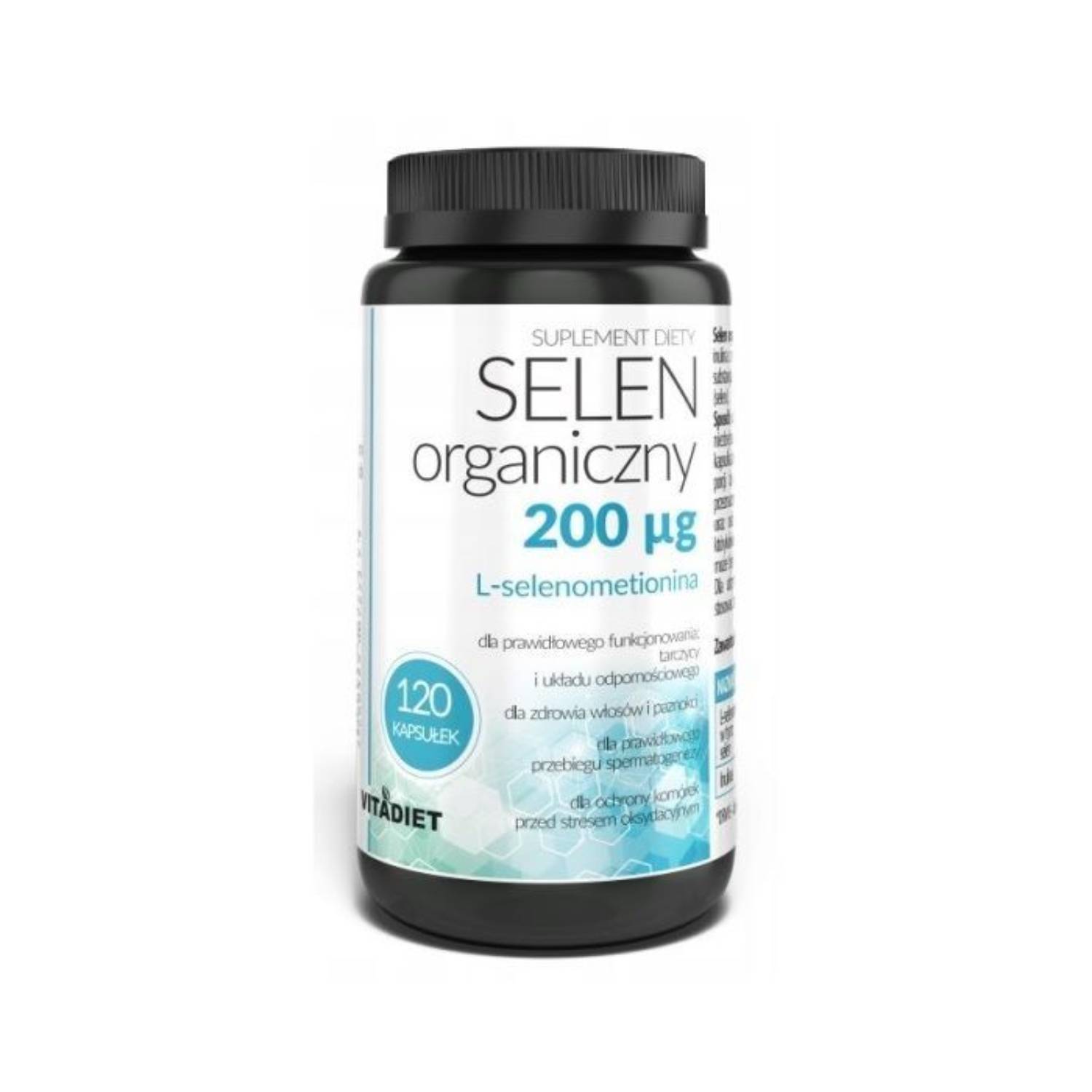 Vitadiet selen organiczny 200 mcg, 120 kapsułek