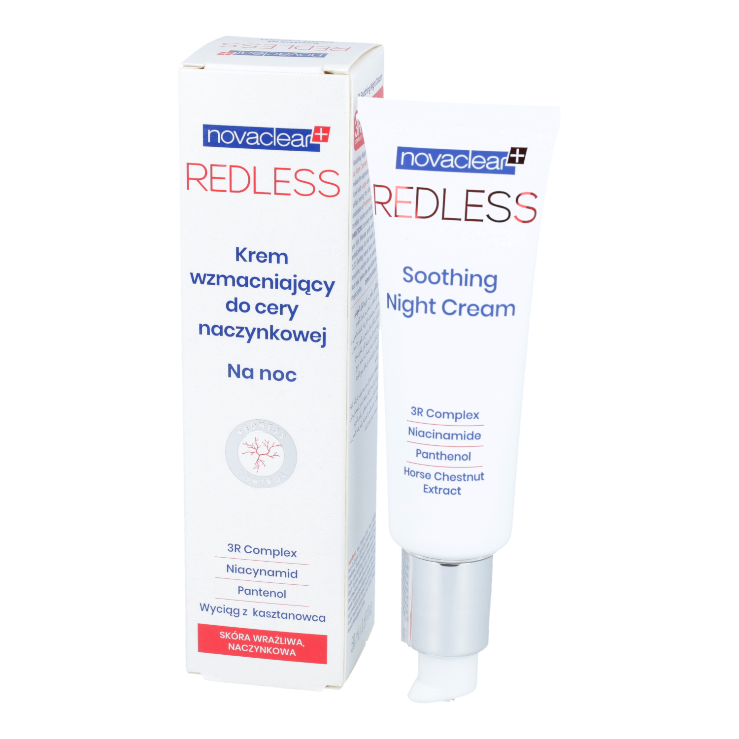 Novaclear redless - krem wzmacniający do cery naczynkowej na noc, 50 ml