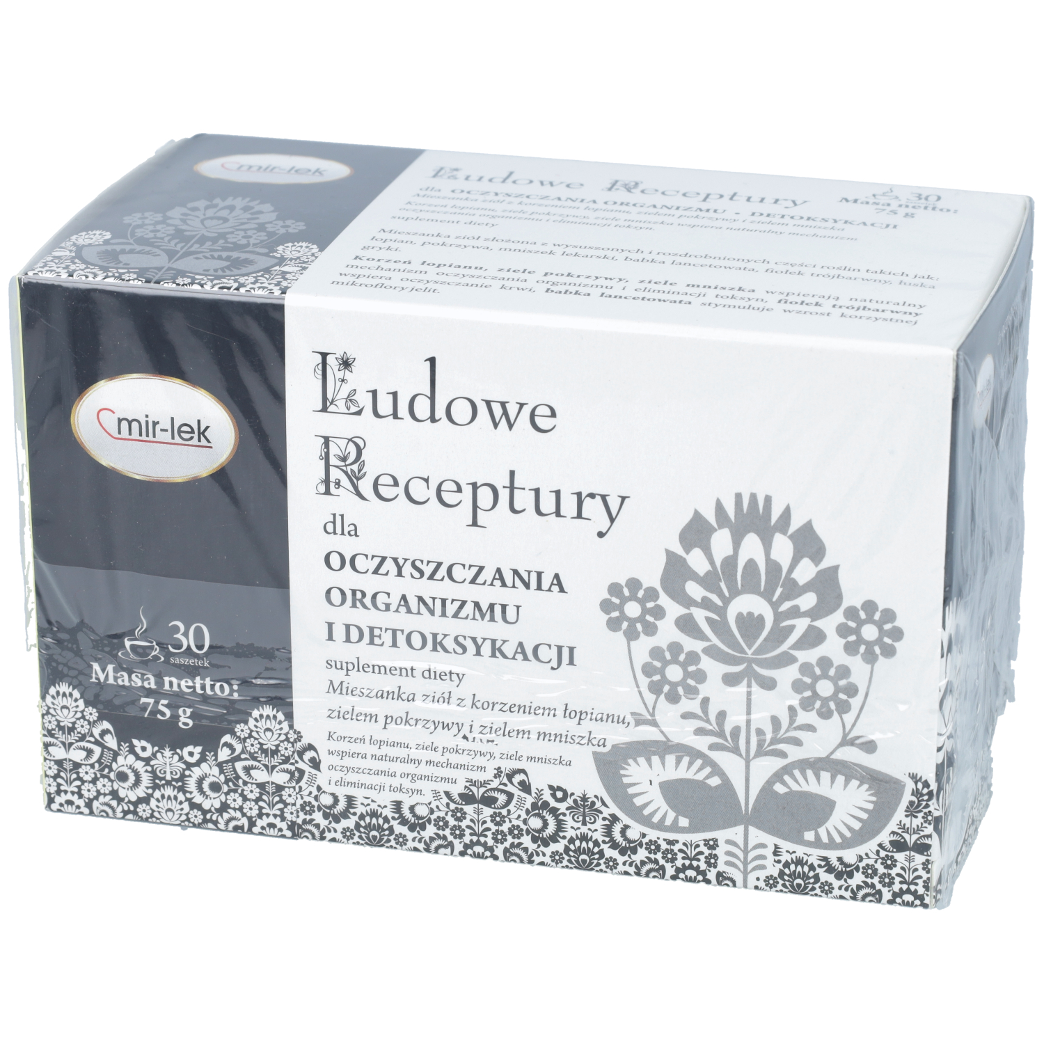 Ludowe receptury dla oczyszczania organizmu i detoksykacji, mieszanka ziół, 30 saszetek