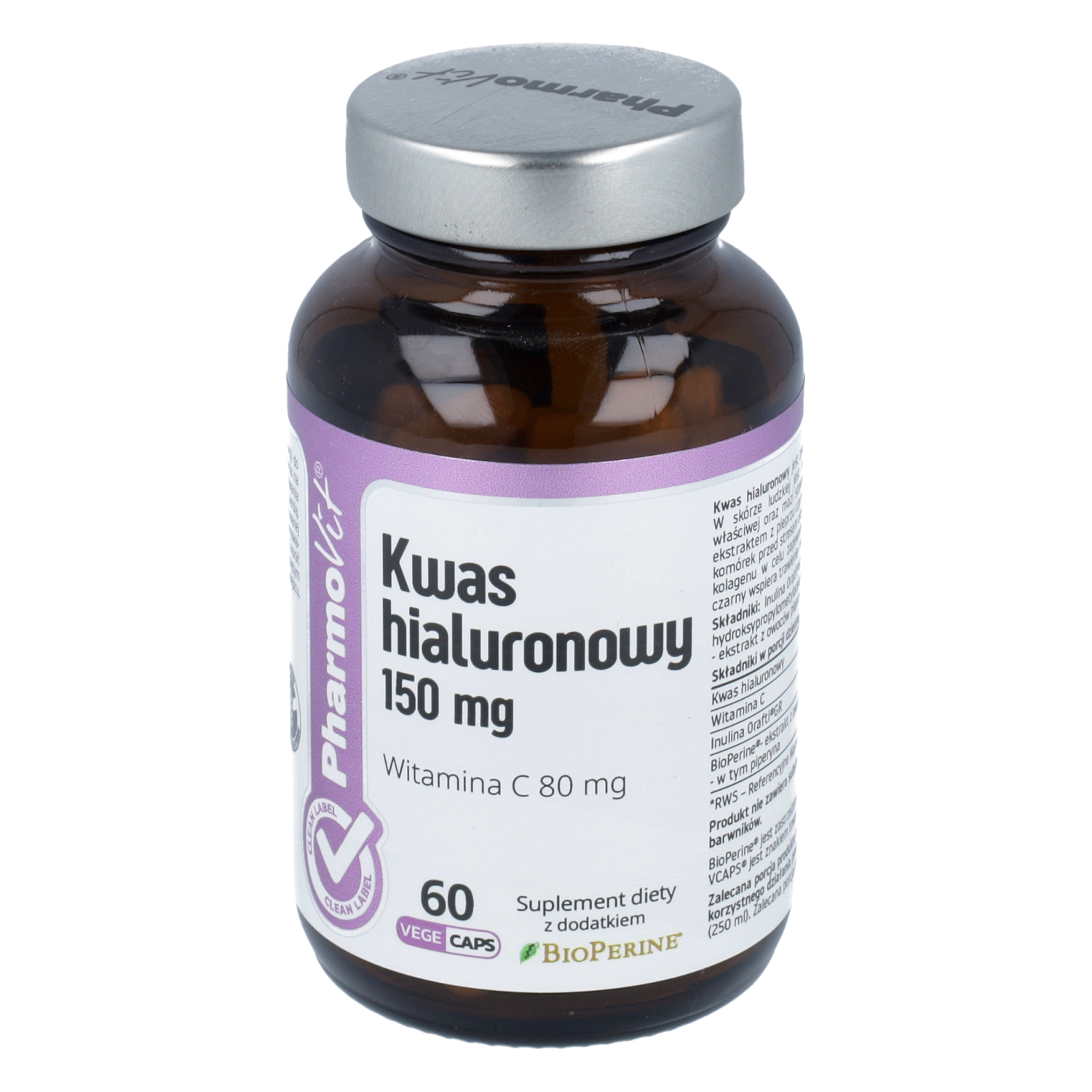 Pharmovit kwas hialuronowy 150 mg, 60 kapsułek vege