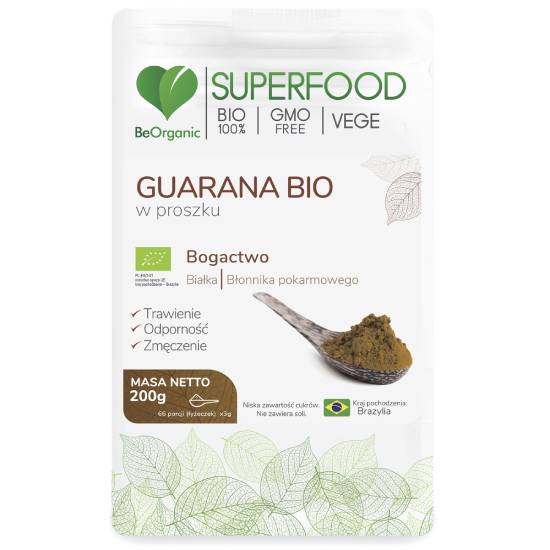 Beorganic guarana bio w proszku, 200 g