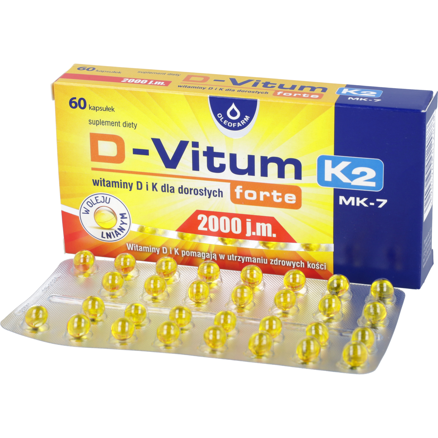 D-vitum forte k2mk-7 2000 j.m., 60 kapsułek