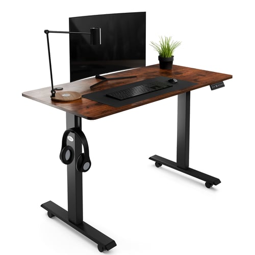 Höhenverstellbarer Schreibtisch Amone 120 x 60 cm - Braun