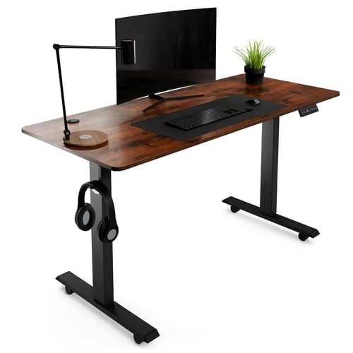 Höhenverstellbarer Schreibtisch Biago 140 x 60 cm - Braun