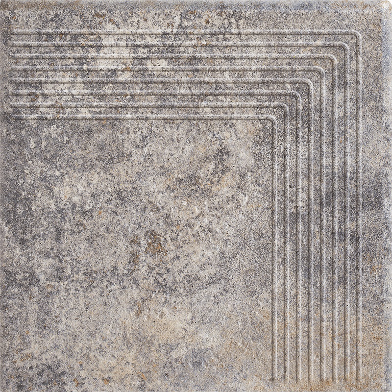Paradyż Viano stopnica 30x30 cm STR narożna grys szary mat