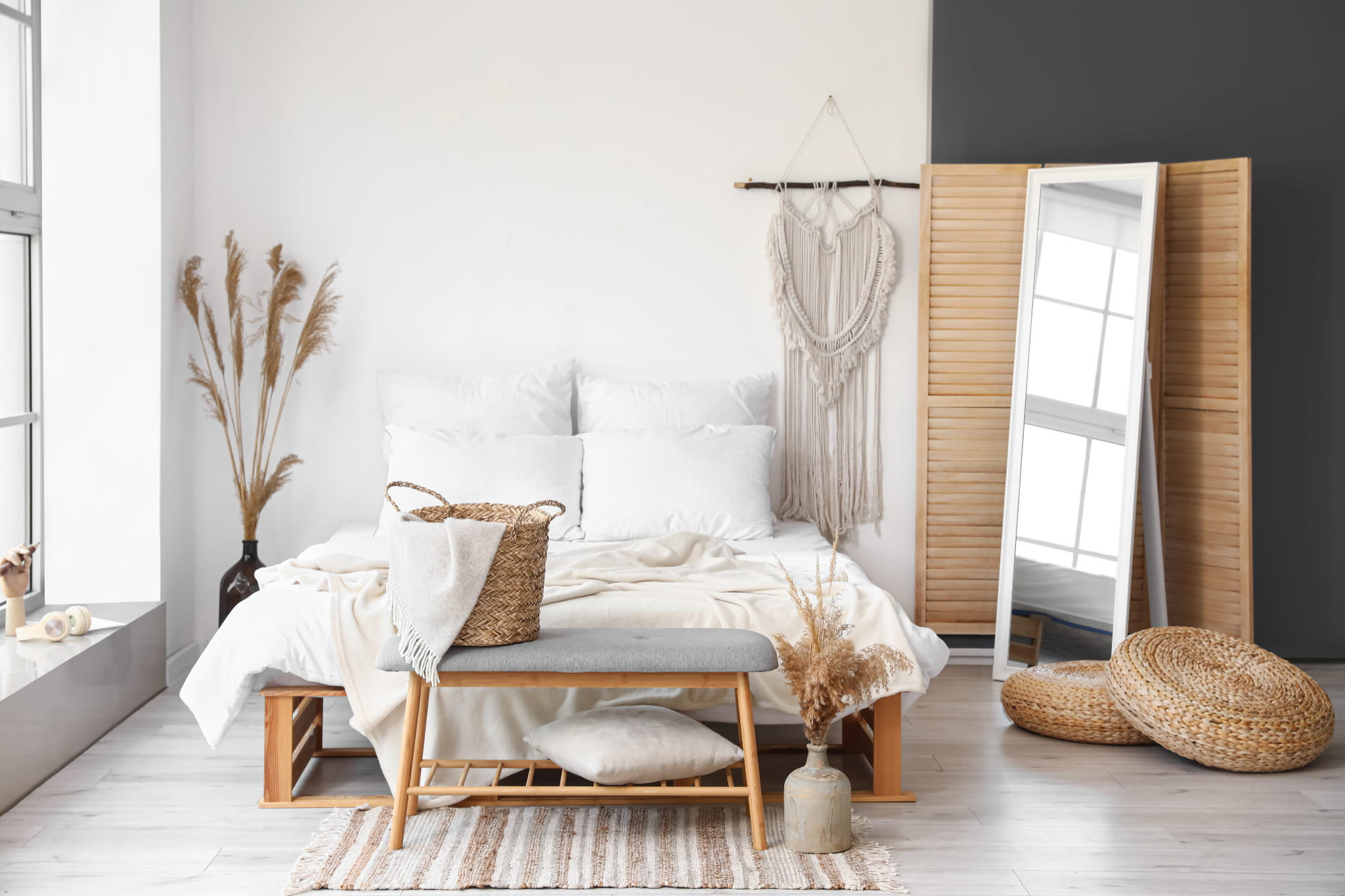 BD Art lustro stojące do garderoby 155x36 cm prostokątne biały 301120000006