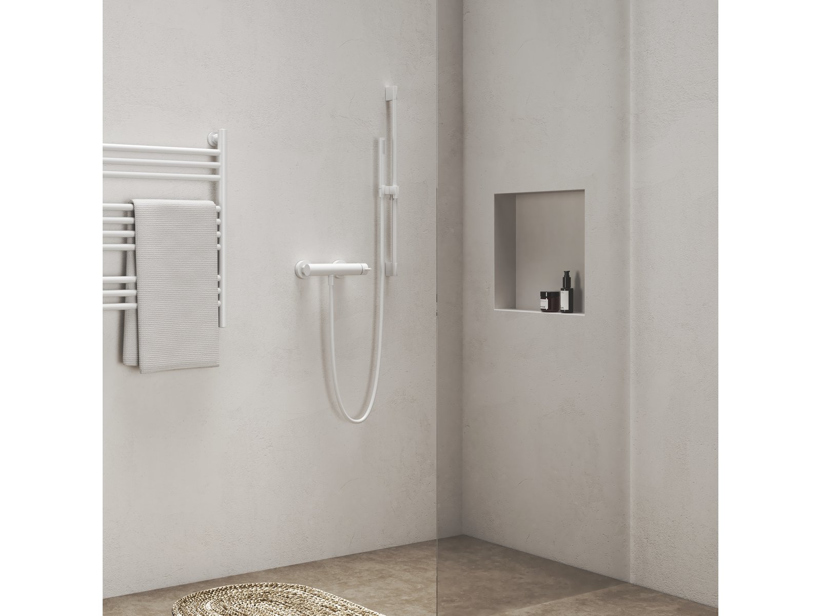 Ravak Espirit bateria prysznicowa ścienna biały mat X070243