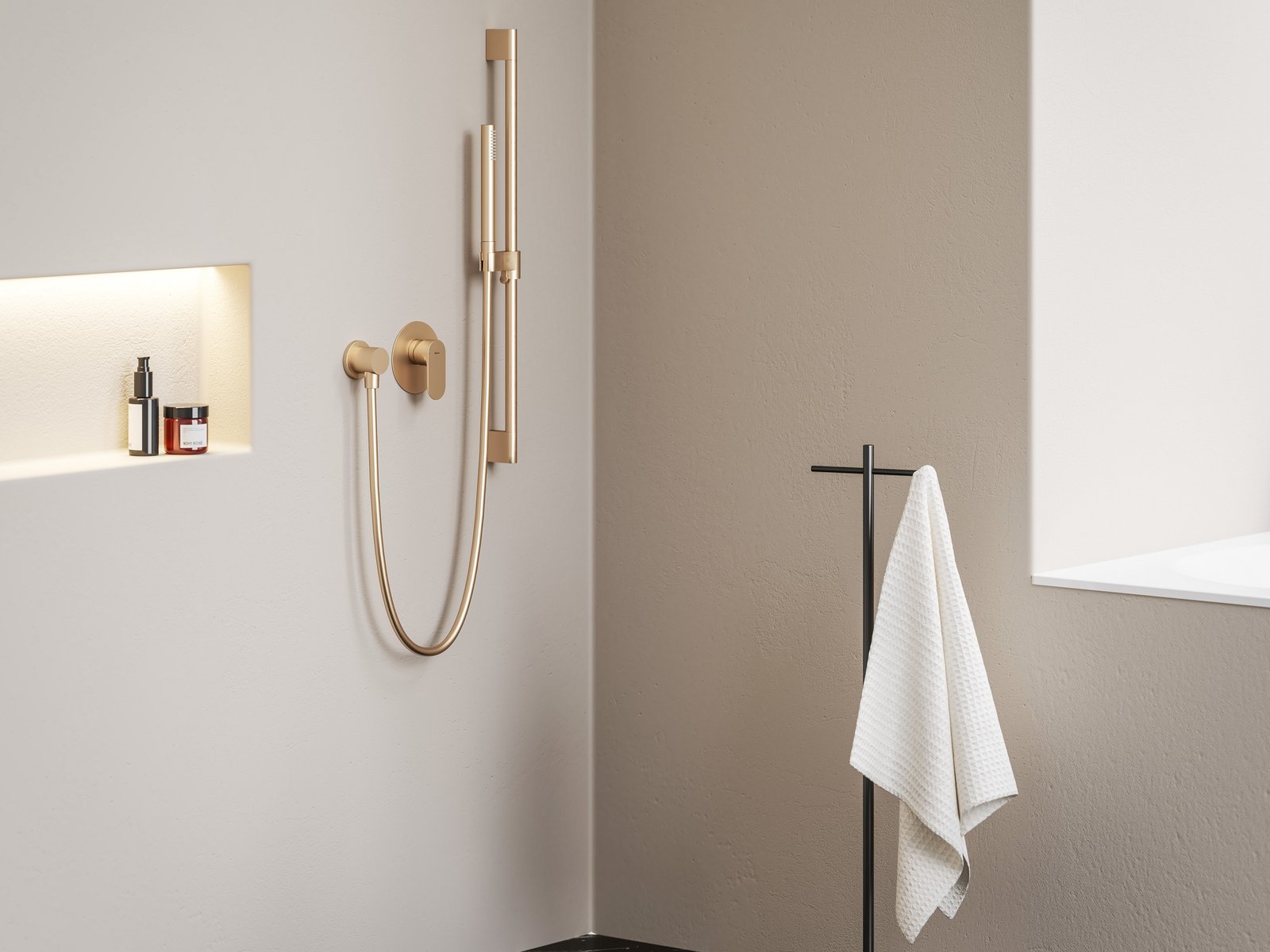 Ravak Eleganta bateria prysznicowa podtynkowa różowe złoto X070373