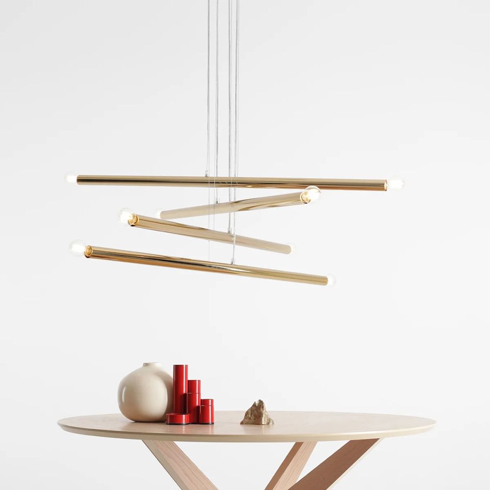 Aldex Tubo 8 lampa wisząca 8x40W złota 1072P30