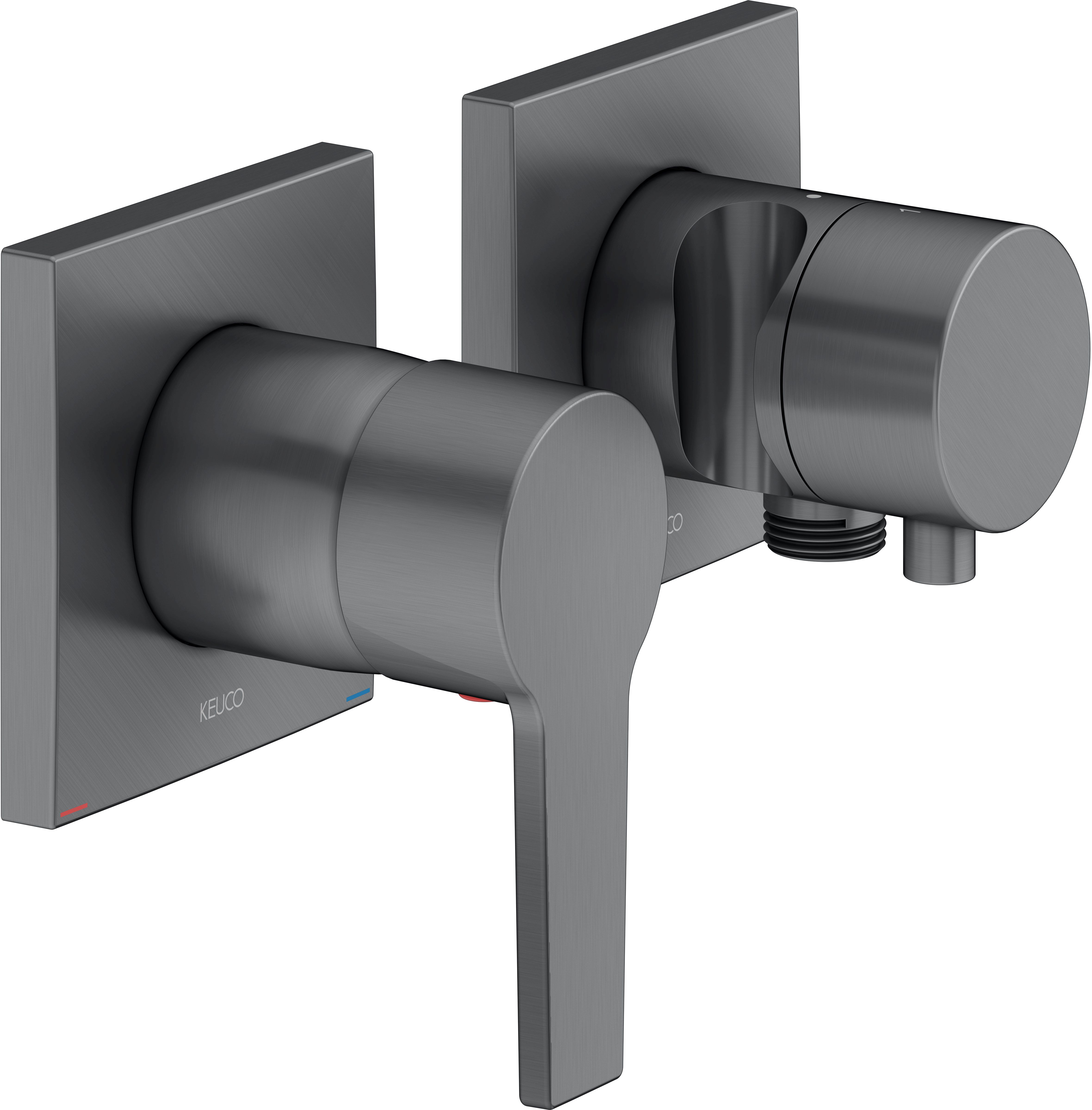 Keuco Edition 11 bateria prysznicowa podtynkowa chrom-czarny szczotkowany 51151131222