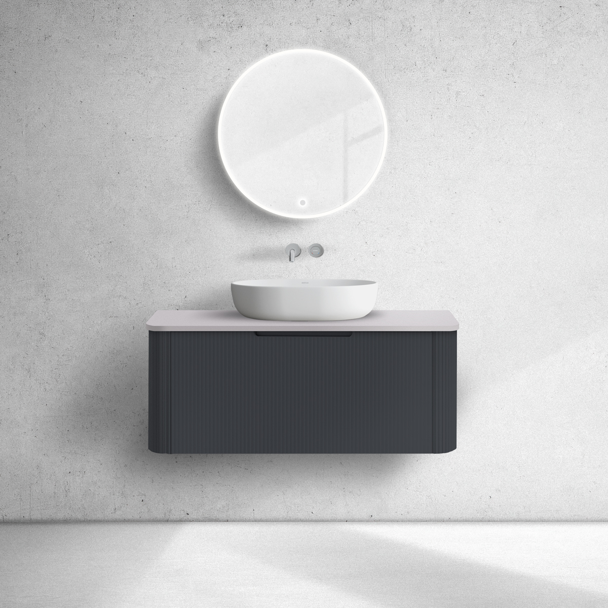 Oltens Hamnes szafka 100 cm podumywalkowa wisząca z blatem czarny mat/kaszmir 68675300 - Wysyłka w 24h