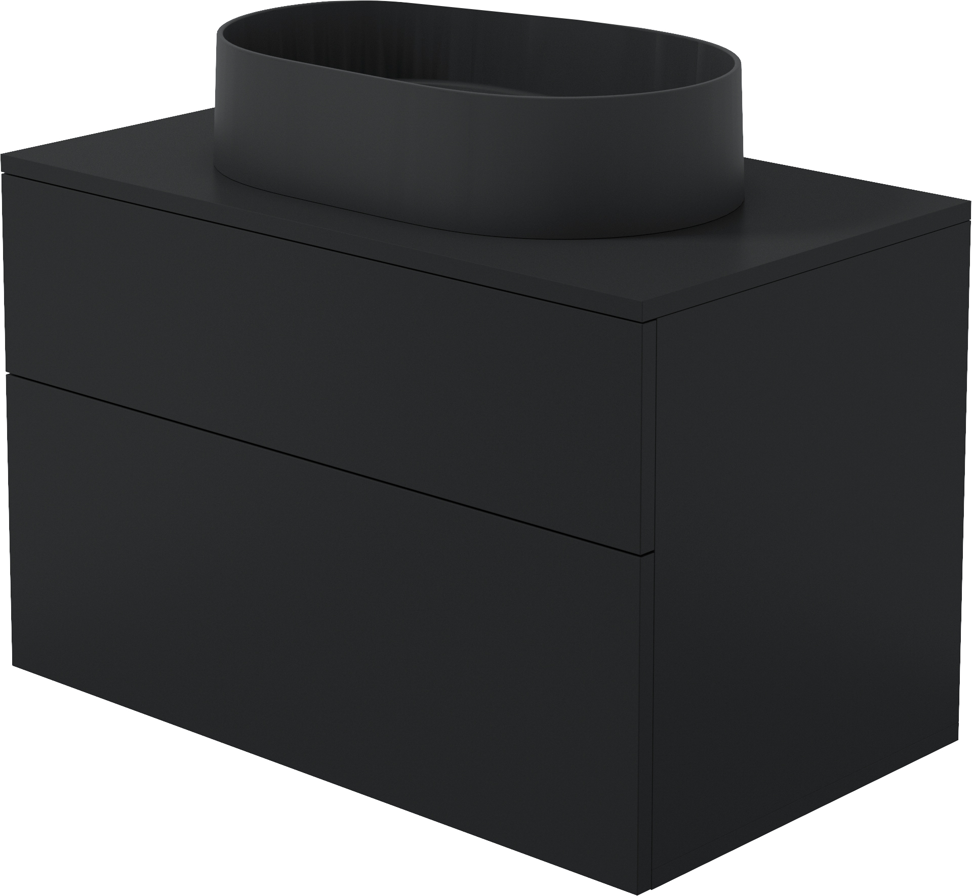 Deante Prizma umywalka z szafką i blatem 80 cm czarny mat SDNB8SNU6S