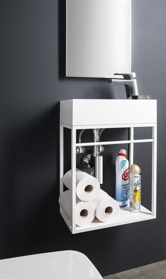 Sapho Small Amarok umywalka 40x22 cm ścienna prostokątna prawa biała AR500