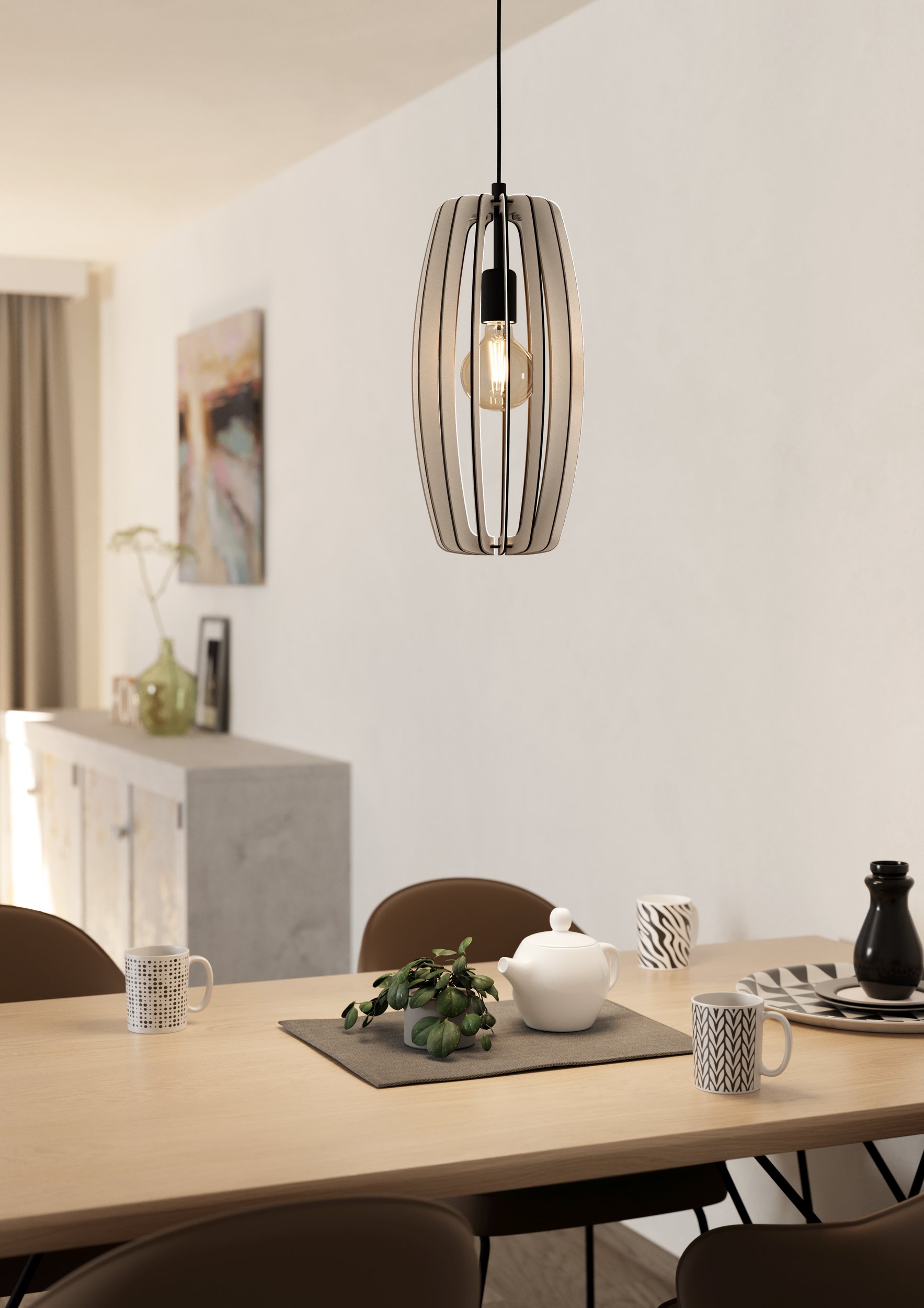 Eglo Bajazzara lampa wisząca 1x40 W czarna-szary 900502