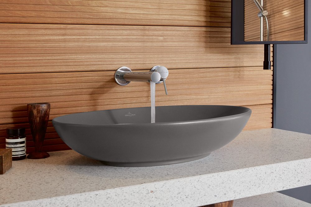 Villeroy & Boch Loop & Friends umywalka 56x38 cm owalna nablatowa CeramicPlus Graphite 4A4700i4