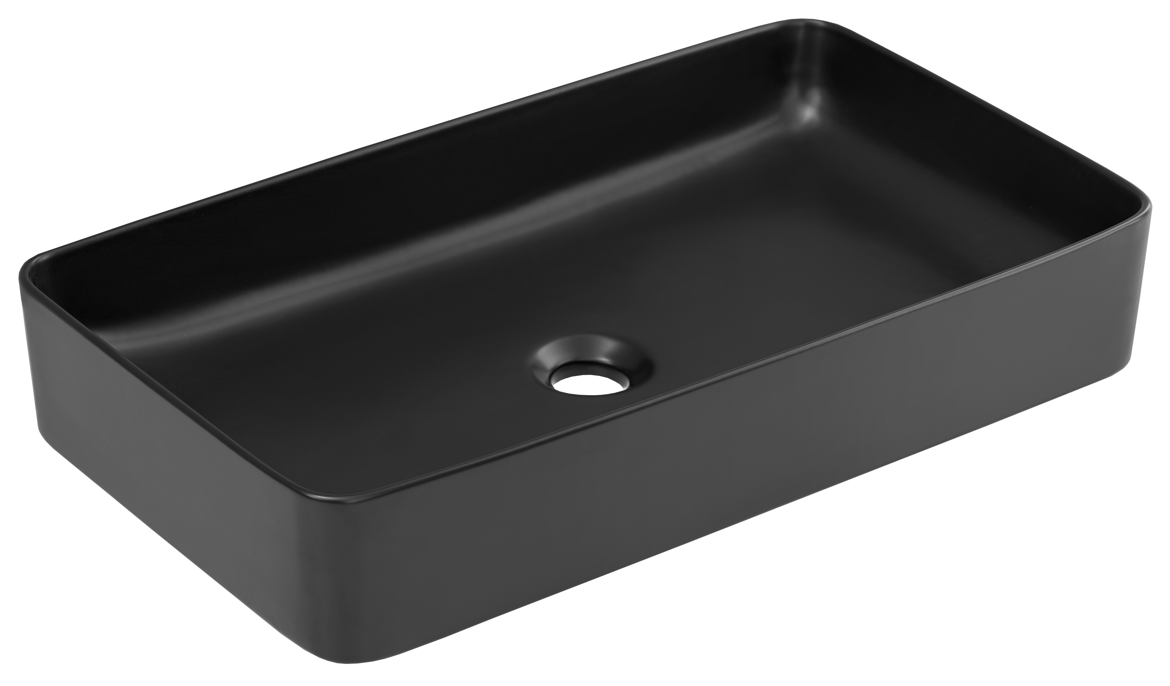 Comad Slim 2 umywalka 61x34 cm nablatowa prostokątna czarny mat UM-6275SLIM60BLACKDP