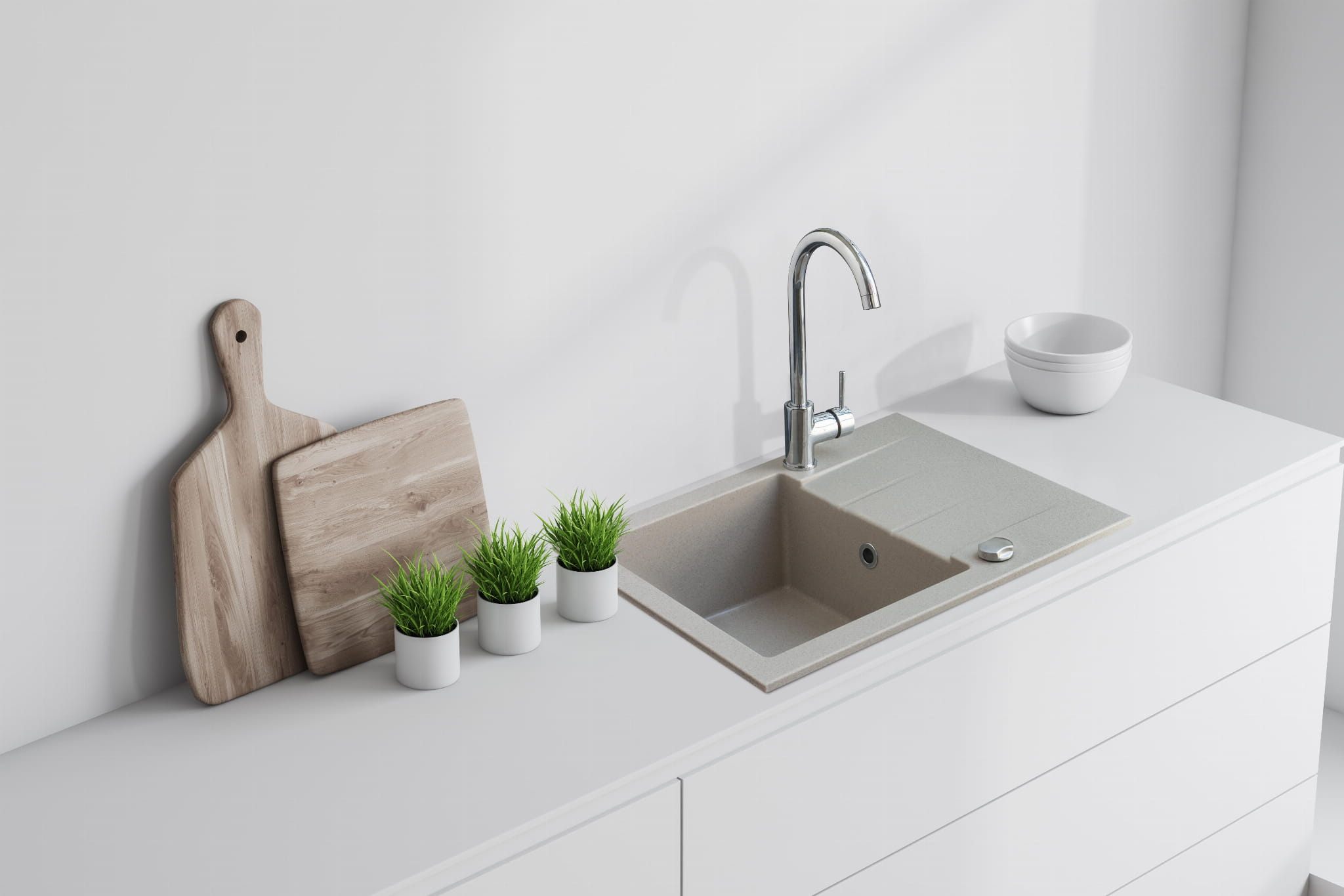 iceBerg Focus zlewozmywak granitowy 58x44 cm piasek ZFS0711A