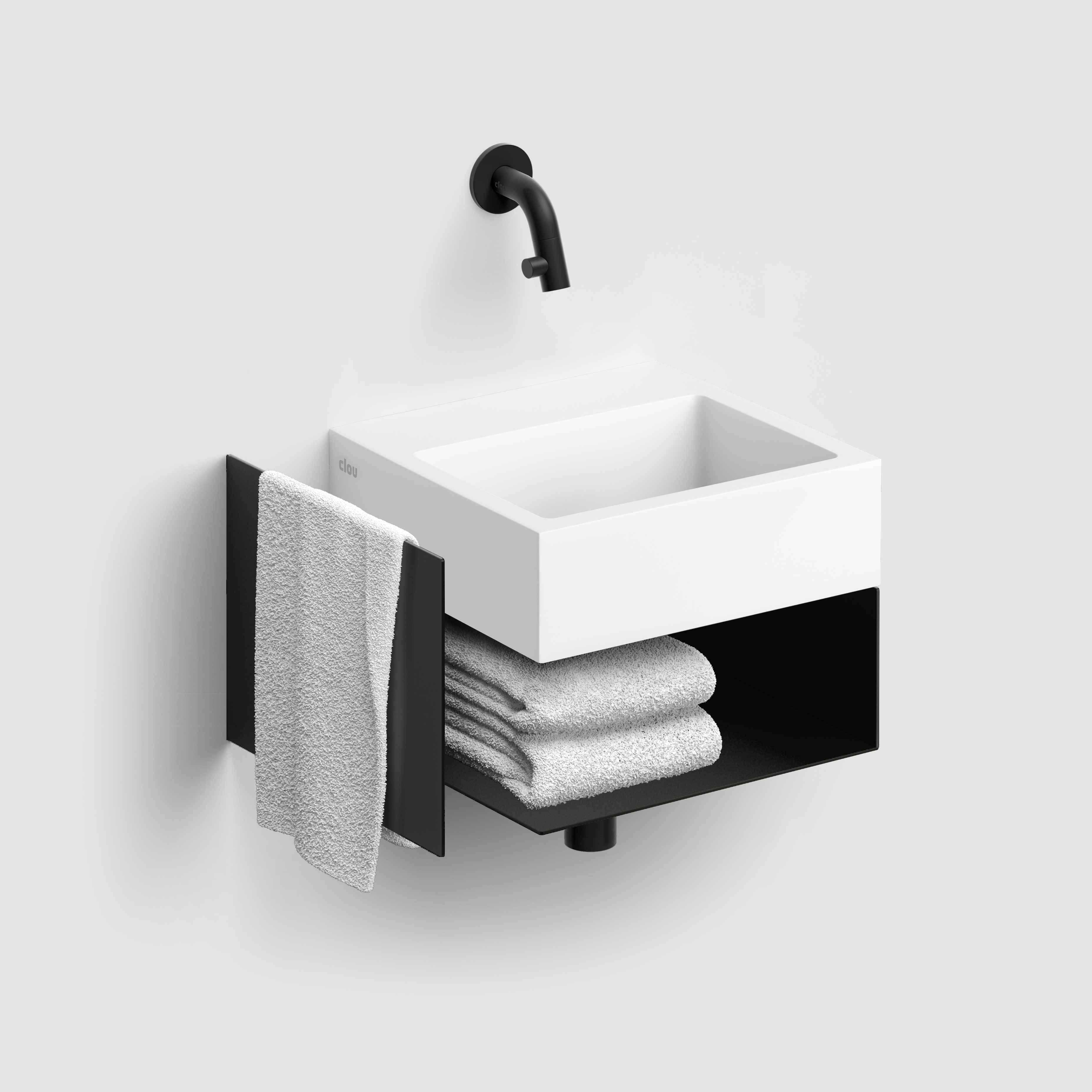 Clou Flush umywalka 28x27 cm prostokątna ścienna-nablatowa biała CL/03.13011