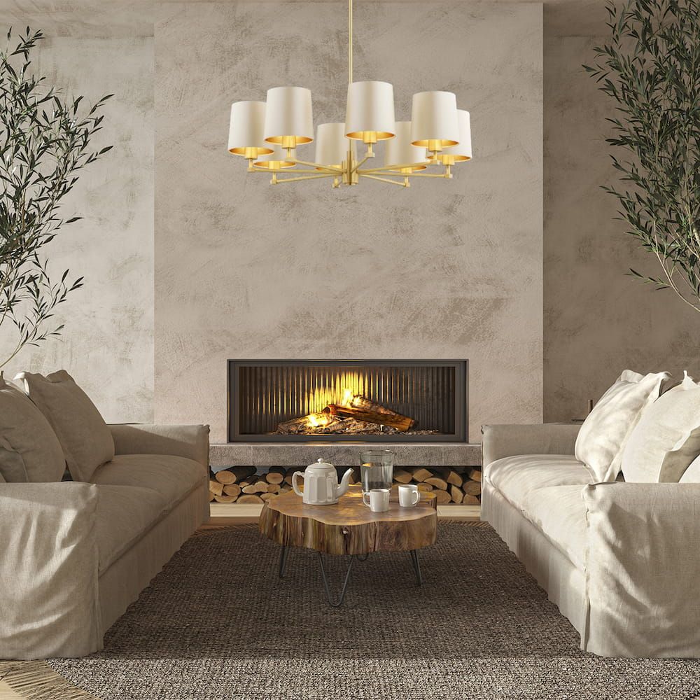 Argon Princeton lampa wisząca 8x15 W mosiądz 5071