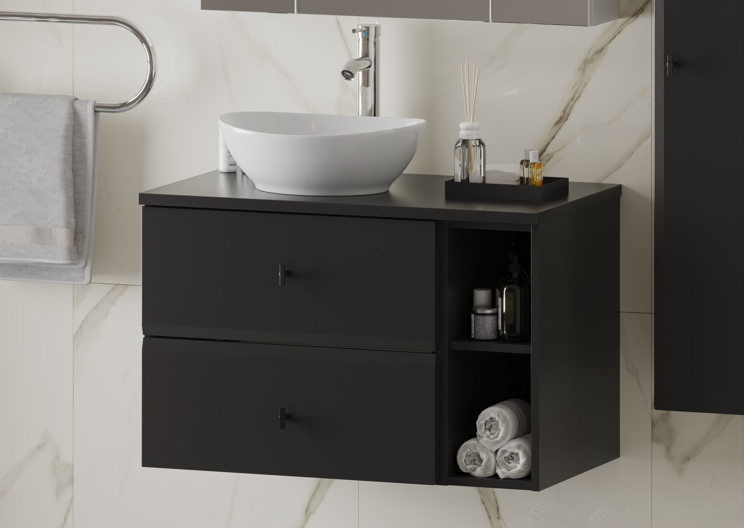 Megstyl szafka 20x50 cm czarny 2062