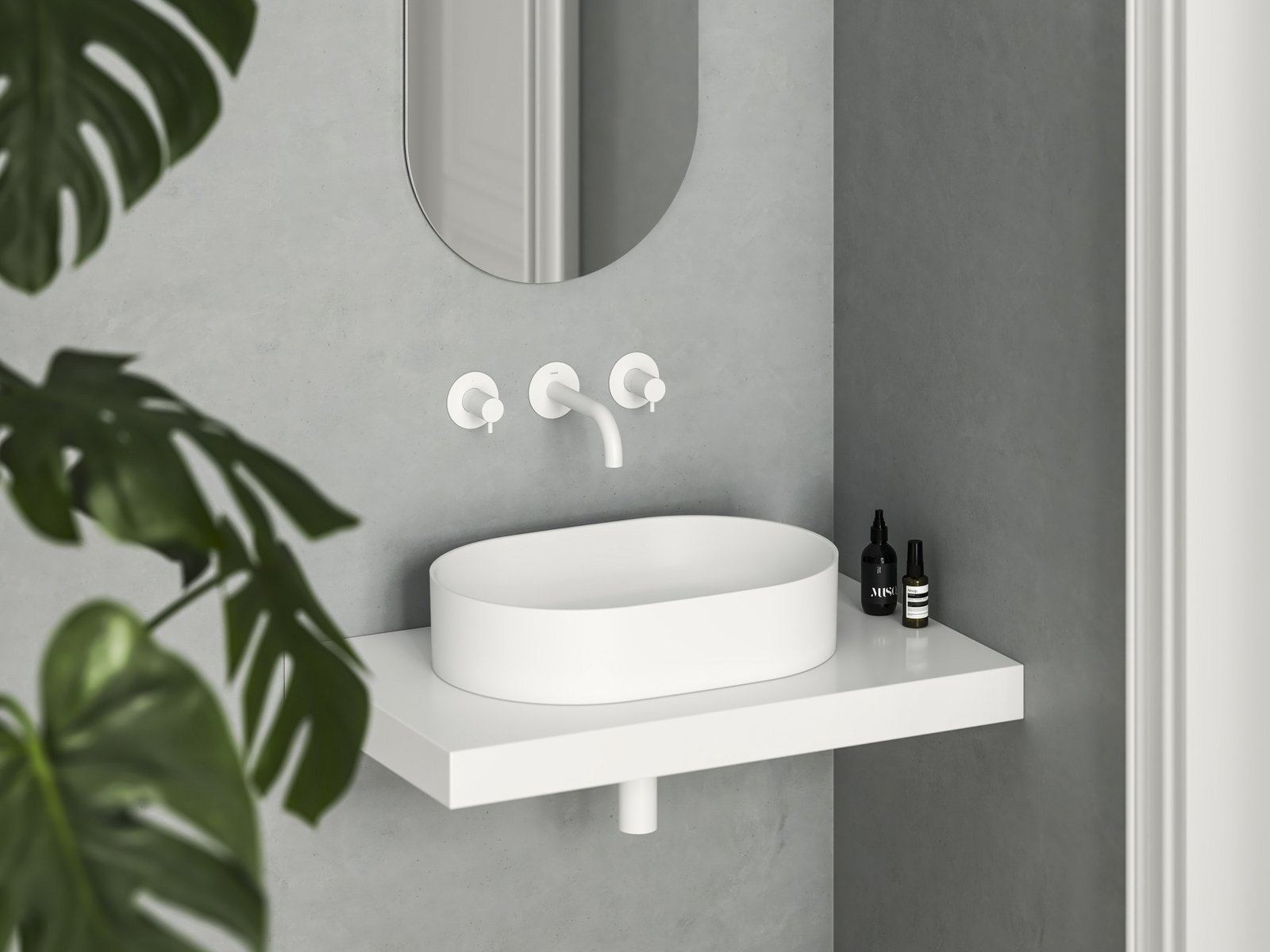 Ravak Ceramic umywalka 55x37 cm owalna nablatowa biała XJX0E155000