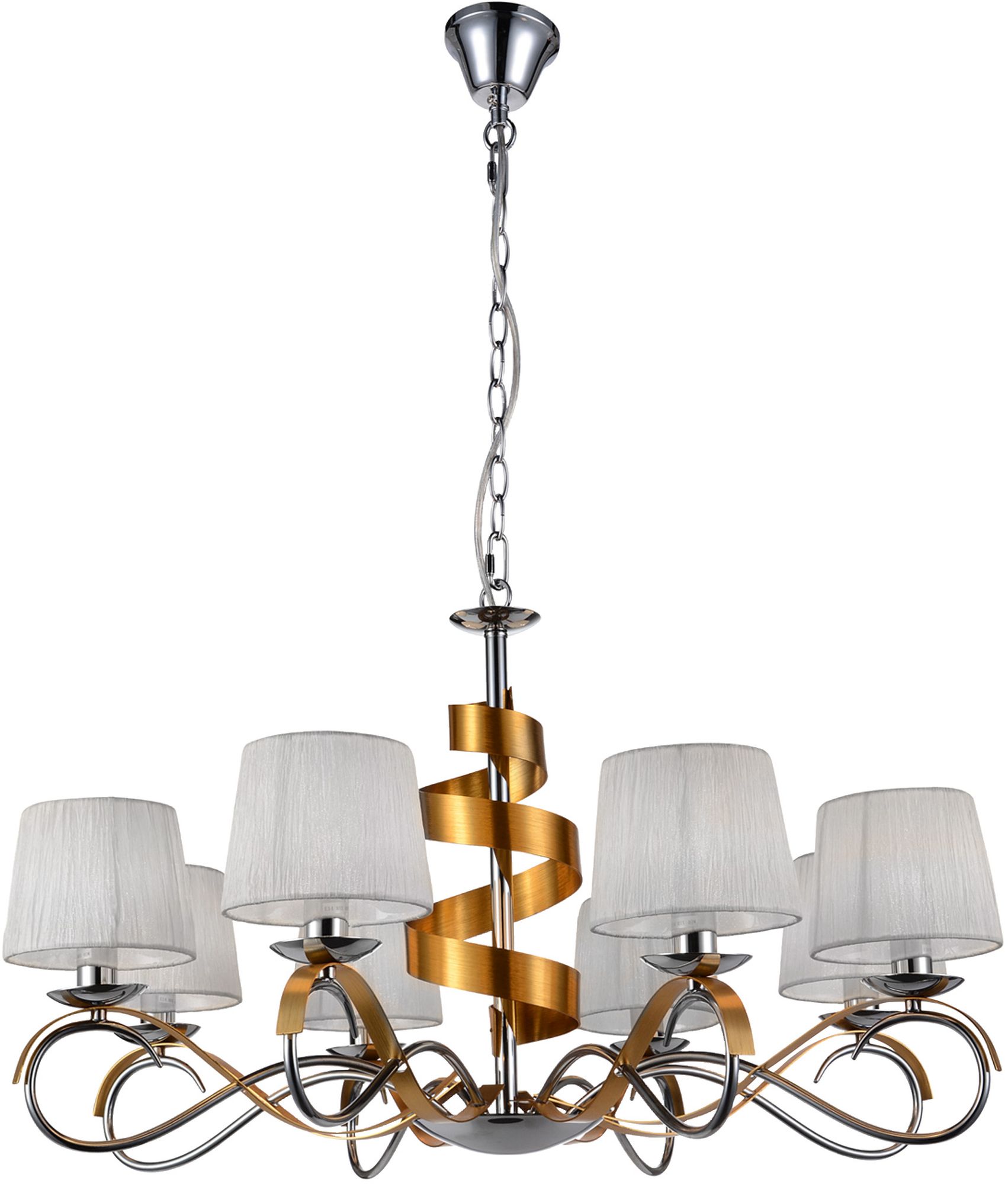Candellux Denis lampa wisząca 8x40W chrom/złoty 38-23469